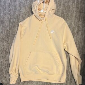Nike Cream Hoodie Sweatshirt with Pullover Style and Soft Material